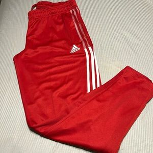Red Adidas joggers